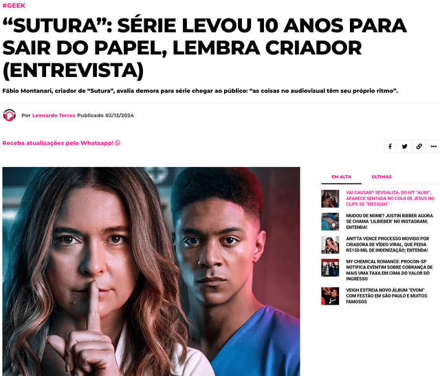 Interview about the creative process behind Suture, an Amazon Prime Video Original.